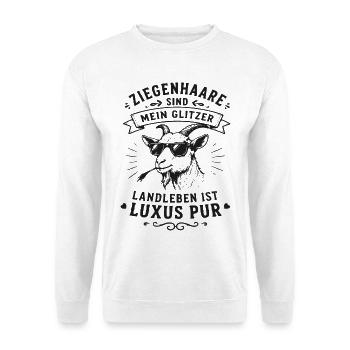 Ziegenhaar Glitter Luxus - Unisex Pullover - Weiß - Vorne