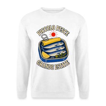 Sardinen Retro - Piccolo Pesce Grande Estate - Unisex Pullover - Weiß - Vorne