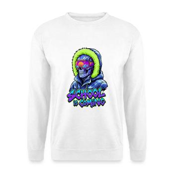 L’école arrive Parka d’hiver Cyber Skull - Sweat-shirt Unisexe - blanc - Devant
