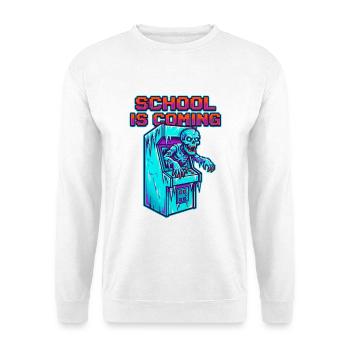 L’école arrive Arcade Pixel Art de Zombies - Sweat-shirt Unisexe - blanc - Devant
