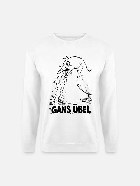 Lustiger Spruch: Gans übel - Unisex Pullover - Weiß