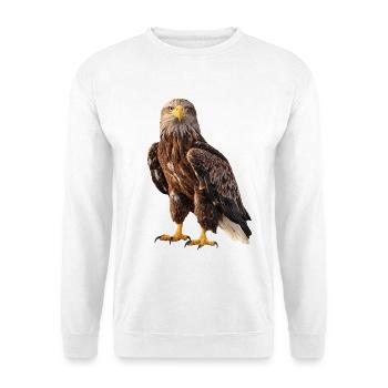 Seeadler Adler Eagle - Unisex Pullover - Weiß - Vorne - Alina (178cm) & Michal (187cm)