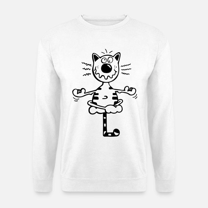 Fitness Katze - Unisex Pullover - Weiß