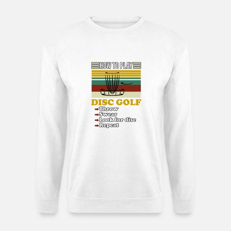 Wie man Disc Golf Retro spielt - Unisex Pullover - Weiß