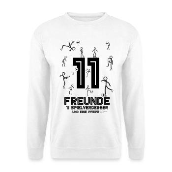 fußball freunde - Unisex Pullover - Weiß - Vorne - Alina (178cm) & Michal (187cm)