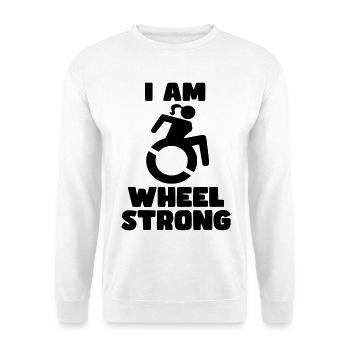 Je suis une femme en fauteuil roulant forte. Roue solide * - Sweat-shirt Unisexe - blanc - Devant