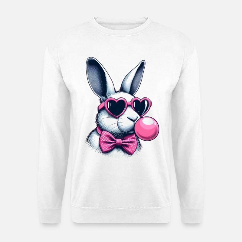 SSW31 Bunny mit Kaugummi - Unisex Pullover - Weiß