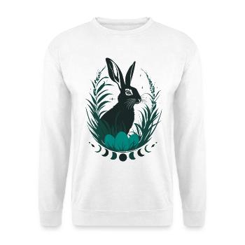 Lapin Ostara avec phases de lune Wicca Design - Sweat-shirt Unisexe - blanc - Devant