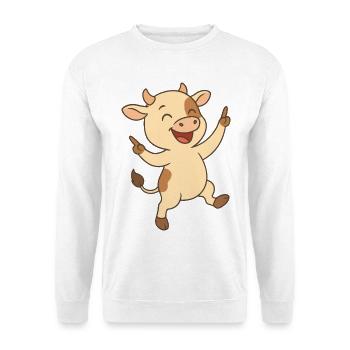 Veau heureux - Sweat-shirt Unisexe - blanc - Devant
