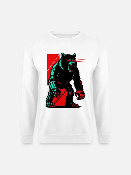 Mecha Techno Bear - Unisex Sweatshirt - white