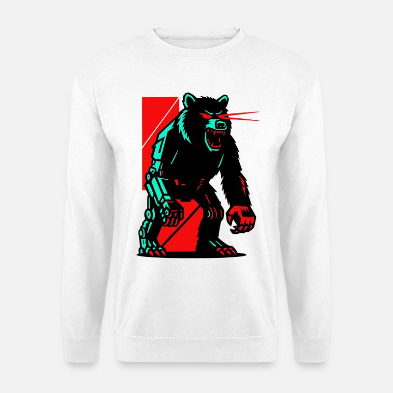 Mecha Techno Bär - Unisex Pullover - Weiß