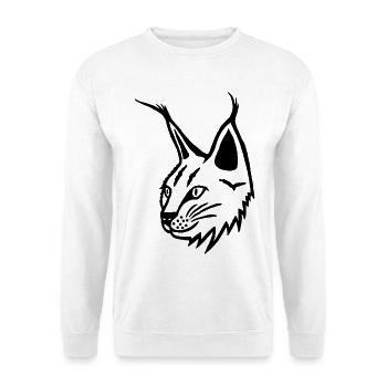 Porträt des schwarzen Luchses - Unisex Pullover - Weiß - Vorne
