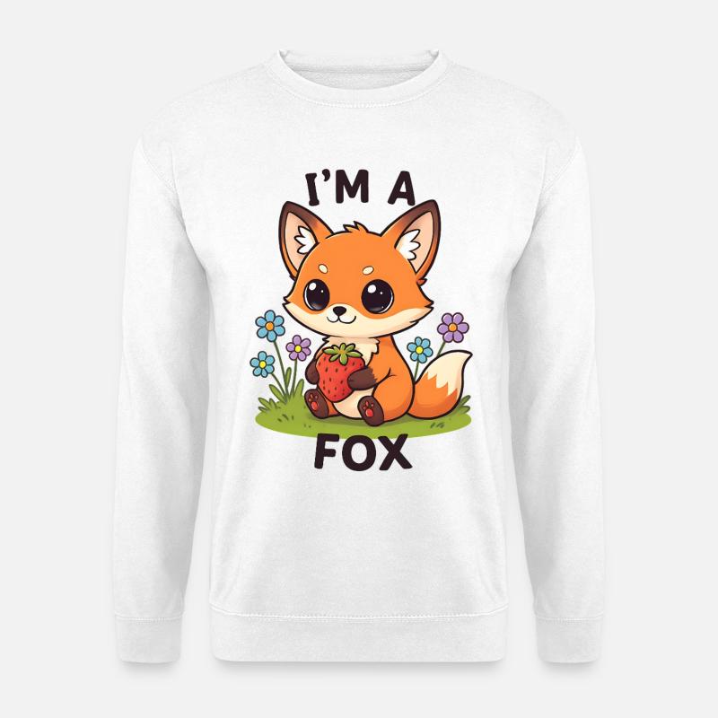 Cuddly Strawberry Fox - Unisex Sweatshirt - white
