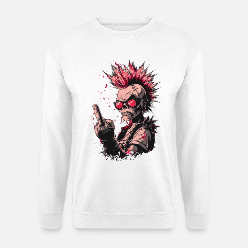 Punk Skeleton Style - Unisex Pullover - Weiß