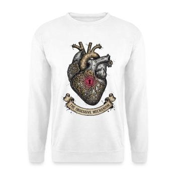 Cœur Steampunk avec Gears Dark Academia - Sweat-shirt Unisexe - blanc - Devant