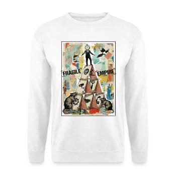 Fragile Empire Kartenhaus Systemkritik - Unisex Pullover - Weiß - Vorne