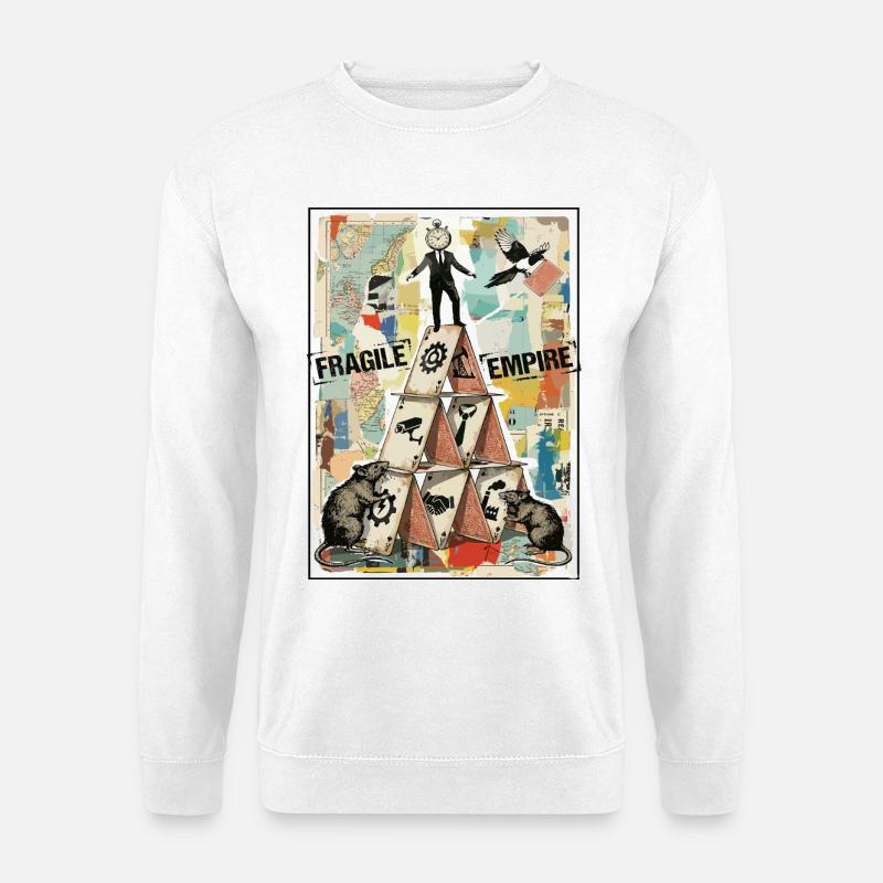 Fragile Empire Kartenhaus Systemkritik - Unisex Sweatshirt - white