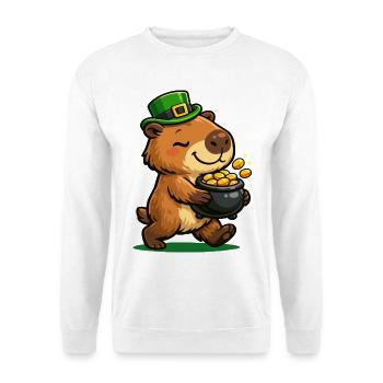 Sweet Lucky Capybara Gold Pot St. Patrick's Day - Unisex Sweatshirt - white - Front