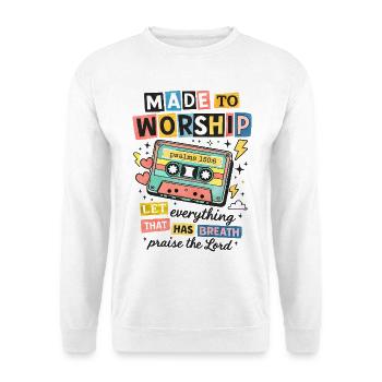 Made to Worship Retro Cassette - Sweat-shirt Unisexe - blanc - Devant