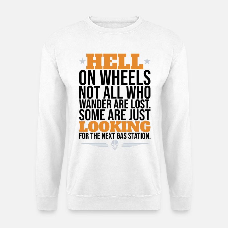 Hell On Wheels – Motard de station-service - Sweat-shirt Unisexe - blanc