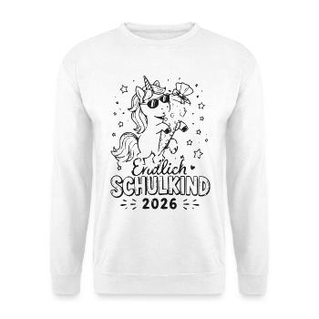 Einhorn Schulkind 2026 Edition - Unisex Pullover - Weiß - Vorne