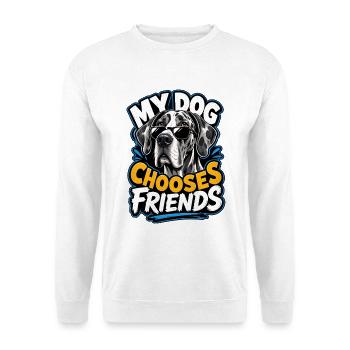 Dogge - Unisex Pullover - Weiß - Vorne - Alina (178cm) & Michal (187cm)