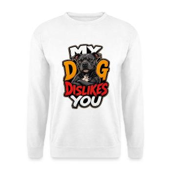 Staffordshire Bull Terrier - Unisex Pullover - Weiß - Vorne - Alina (178cm) & Michal (187cm)