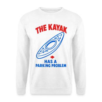 The Kayak Has a Parking Problem – Kajak - Unisex Pullover - Weiß - Vorne - Alina (178cm) & Michal (187cm)