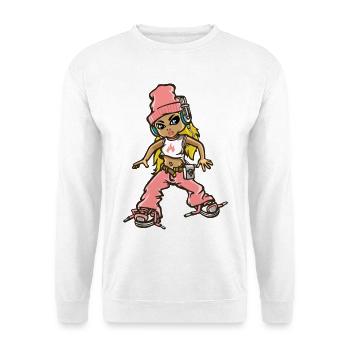 Hip hop girl in pink - Unisex Sweatshirt - white - Front