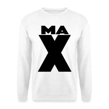 Max X – Minimal Name Design - Unisex Pullover - Weiß - Vorne