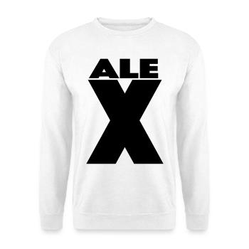 Alex X – Minimal Name Design - Unisex Pullover - Weiß - Vorne