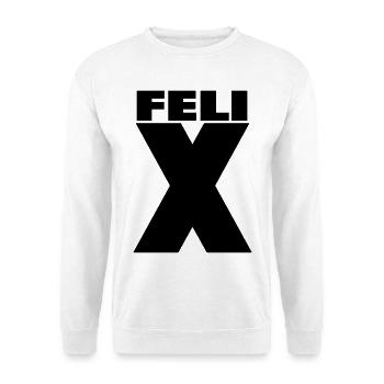 Felix X – Minimal Name Design - Unisex Pullover - Weiß - Vorne