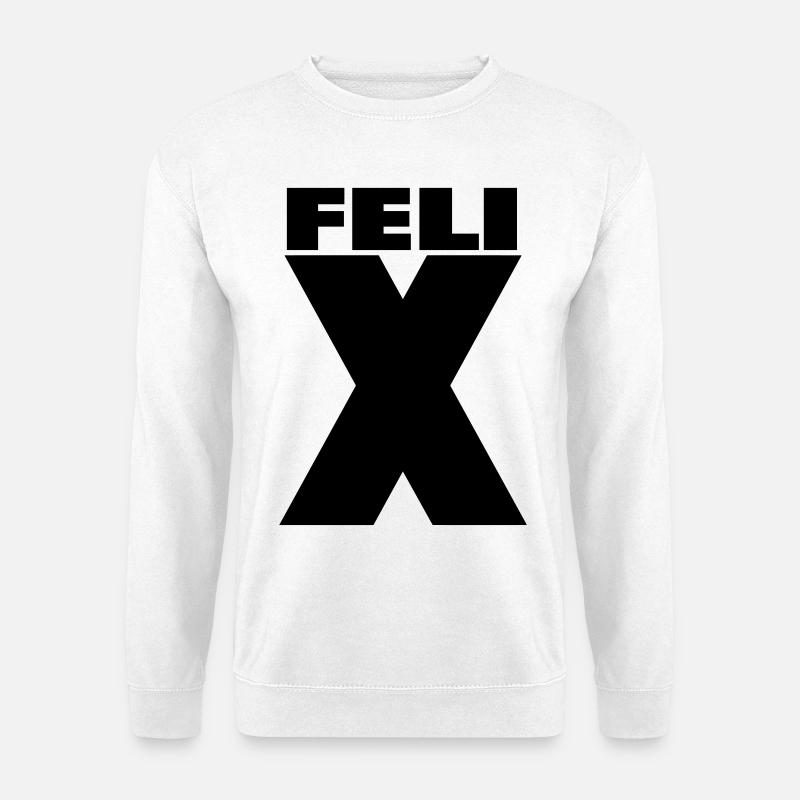 Felix X – Minimal Name Design - Unisex Pullover - Weiß