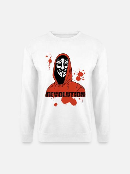 Anonymous und die Rote Revolution - Unisex Pullover - Weiß