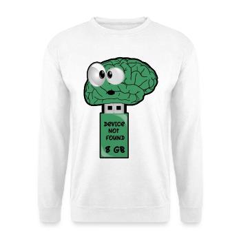 Clé USB Brain - Sweat-shirt Unisexe - blanc - Devant
