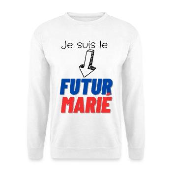 EVG futur marié. Enterrement vie célibataire - Sweat-shirt Unisexe - blanc - Devant