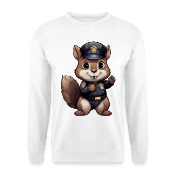 Eichhörnchen Polizist - Unisex Pullover - Weiß - Vorne