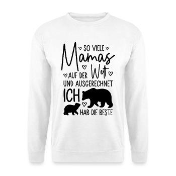 So viele Mamas Beste Mama Baby Muttertag Geschenk - Unisex Pullover - Weiß - Vorne