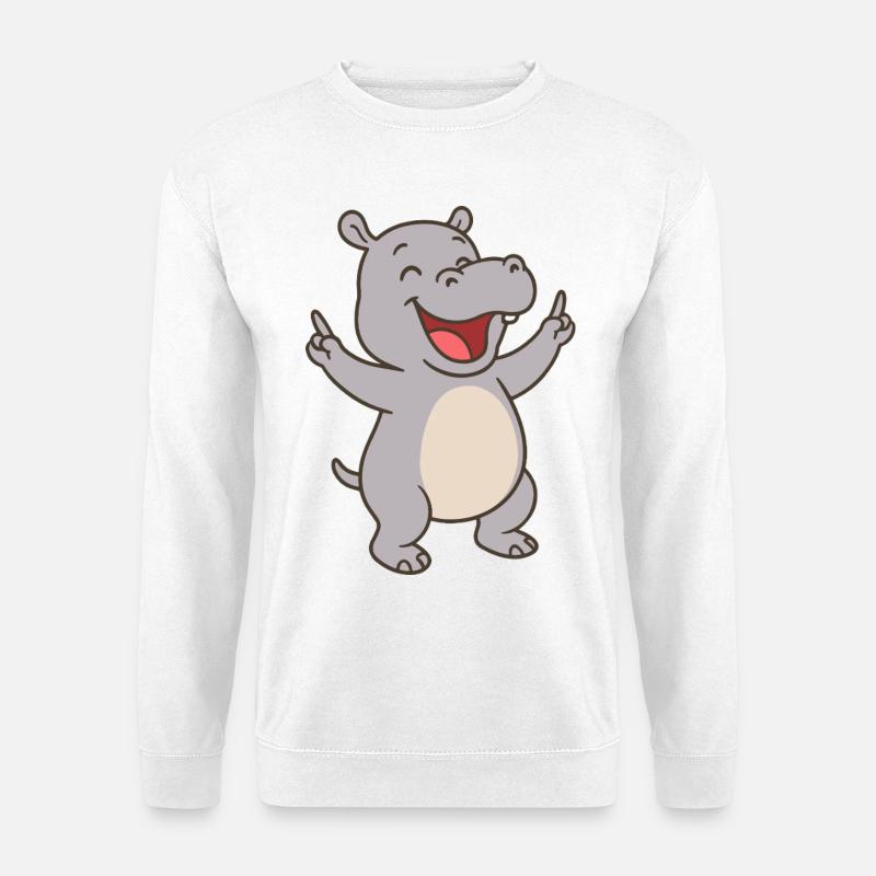 Happy Hippo Baby - Unisex Pullover - Weiß