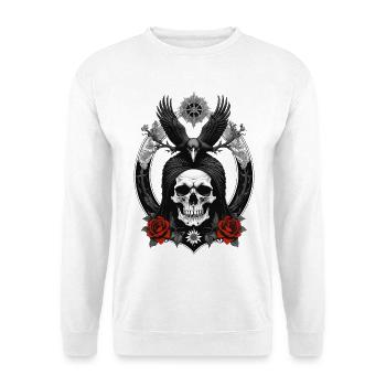 skull and crow - Unisex Pullover - Weiß - Vorne