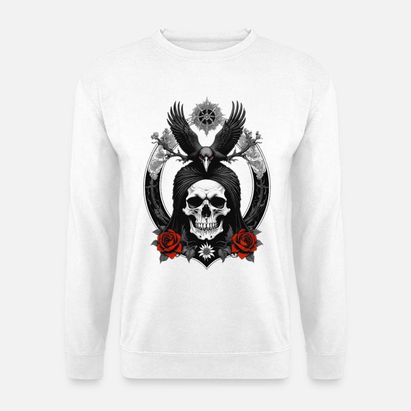 skull and crow - Unisex Pullover - Weiß