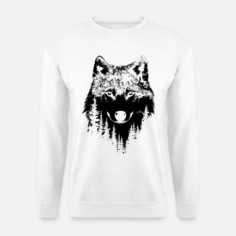 Wolf Forest Silhouette - Unisex Sweatshirt - white