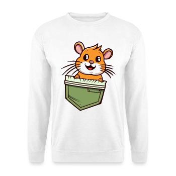 Hamster dans la Poche Cadeau Mignon et Rigolo - Sweat-shirt Unisexe - blanc - Devant