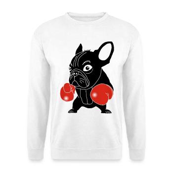 Black Dog Boxer - Unisex Sweatshirt - white - Front