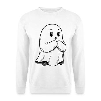 Drôle de fantôme avec la bouche ouverte - Halloween - Sweat-shirt Unisexe - blanc - Devant