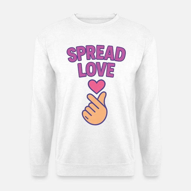 K-POP Liebe verbreiten: Herz-Hand-Geste - Unisex Pullover - Weiß