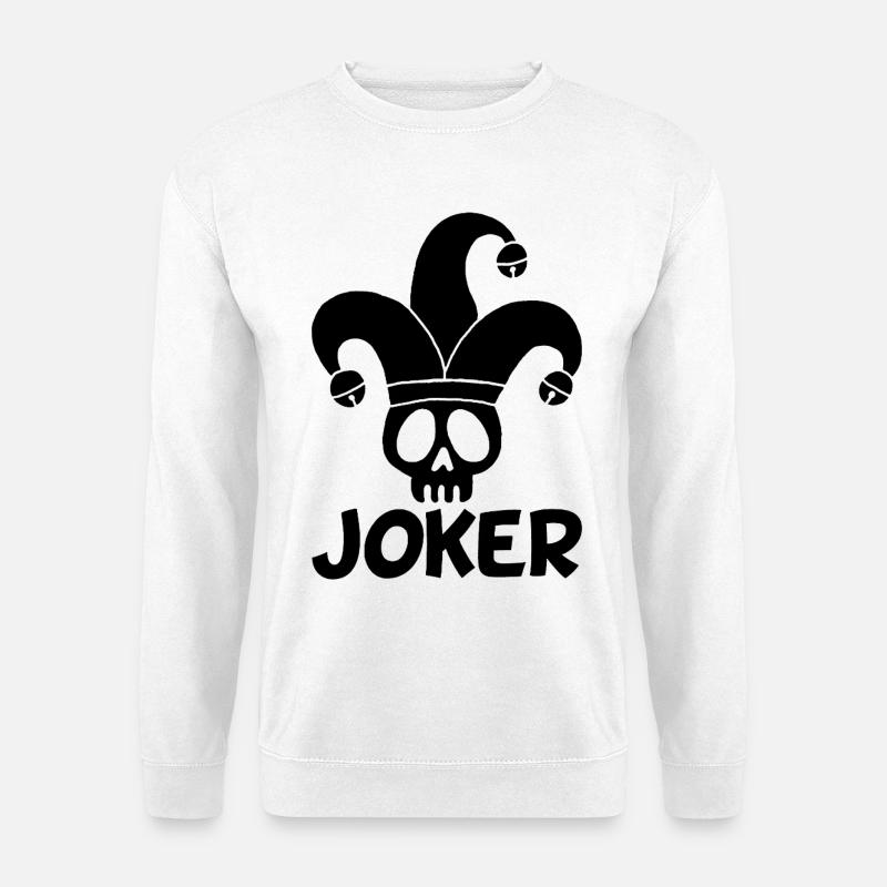 Schwarzer Joker Totenschädel - Unisex Pullover - Weiß