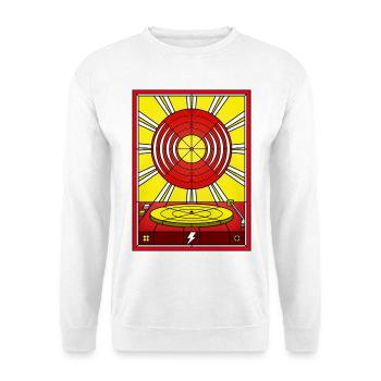 Stained Glass Vinyl Album and Turntable - Unisex Sweatshirt - white - Front
