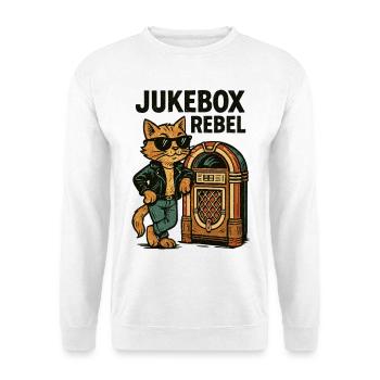 Rockabilly Jukebox Cool Cat Rebel Retro Gift - Unisex Sweatshirt - white - Front
