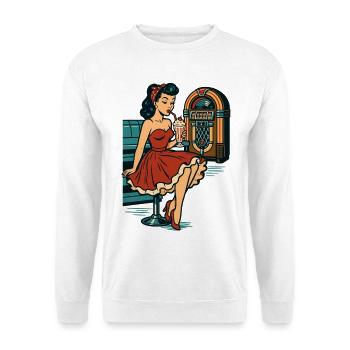 Rockabilly 50s Diner Milkshake Jukebox Retro - Unisex Sweatshirt - white - Front